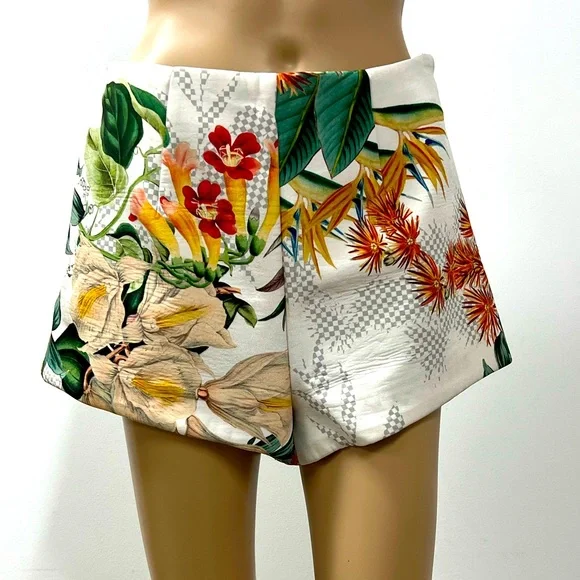 CAMEO Womens High Waist Paper Bag Shorts Floral Print Size Medium - Picture 4 of 7
